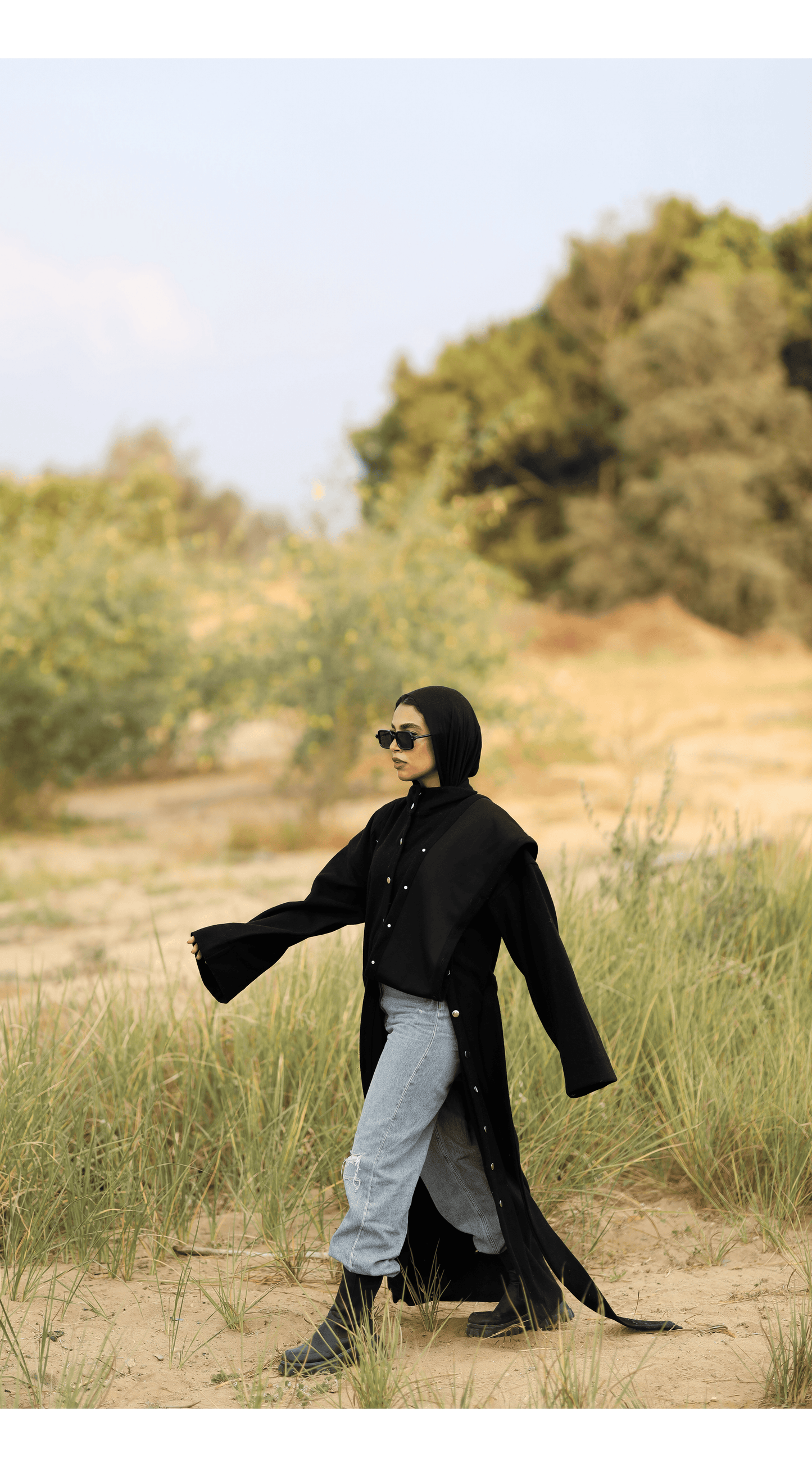 Black Bottom Trench Coat