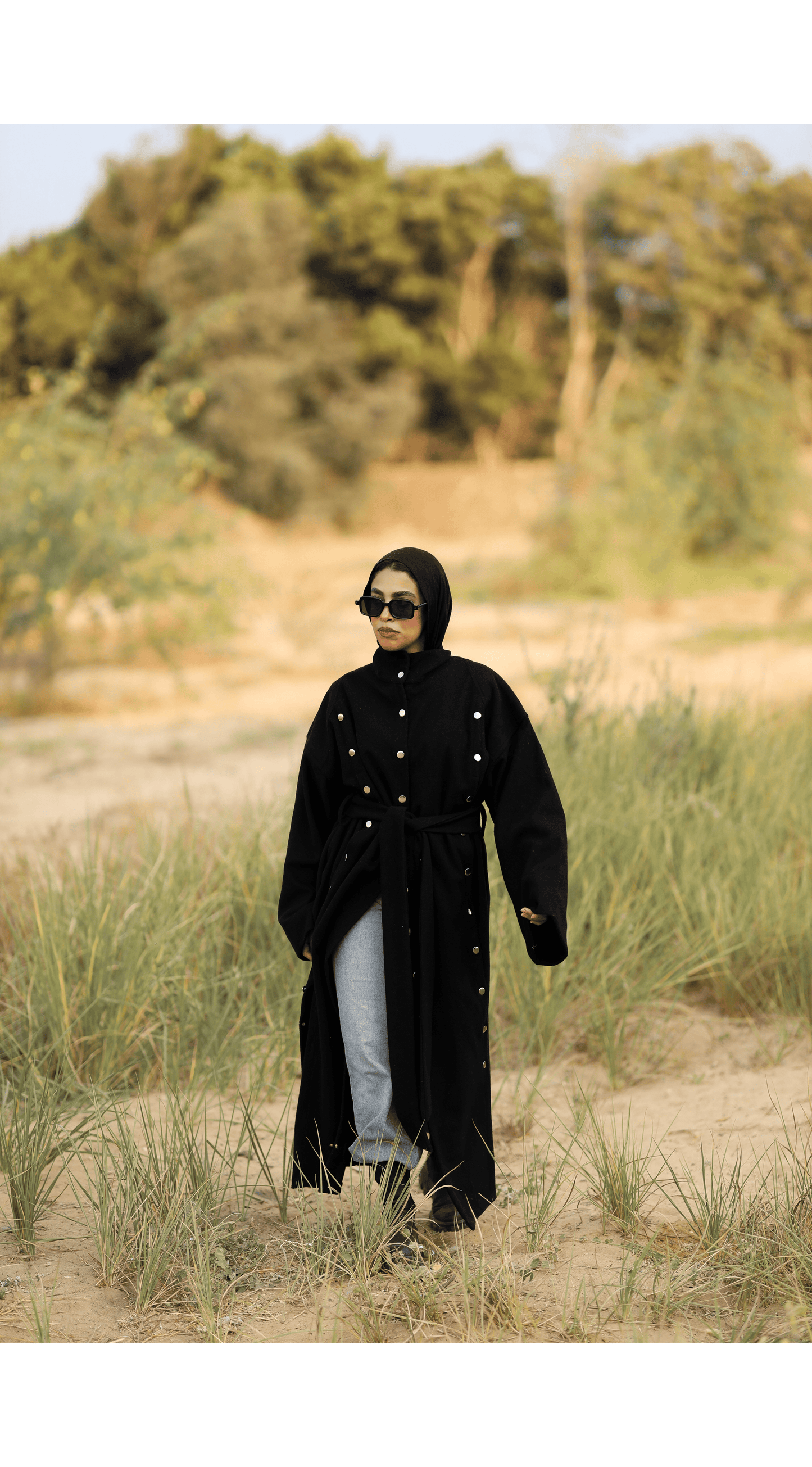 Black Bottom Trench Coat